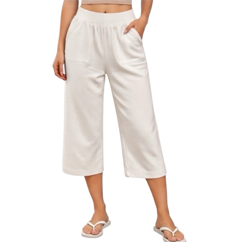 Elie Tahari Cropped Wide-Leg Loungewear Pants